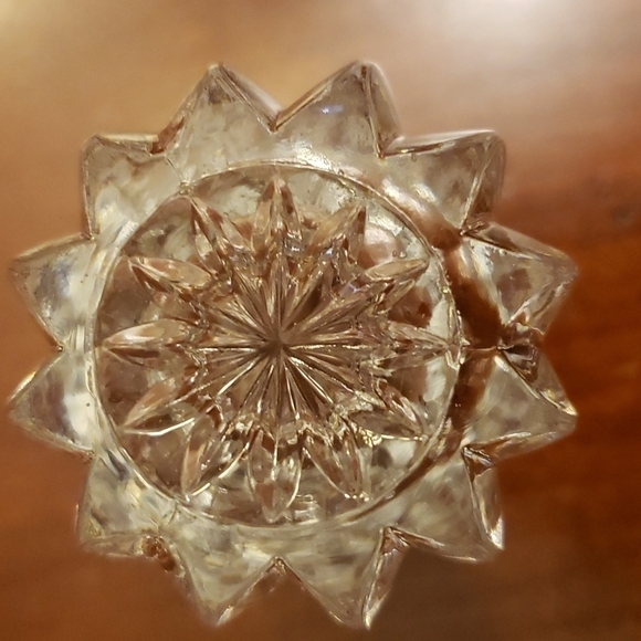 Vintage Salt Cellars or Toothpick Holders Pressed Glass Mid Century Pair of 2 - Picture 3 of 8